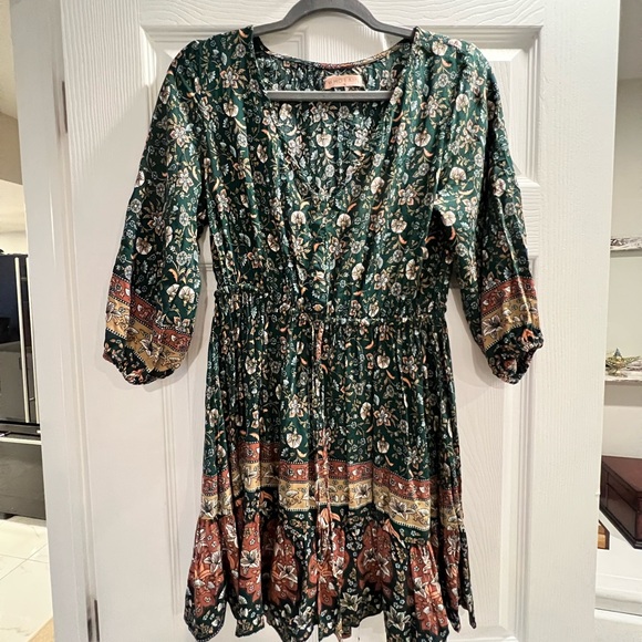 Boho 3/4 Sleeve Dress - Picture 1 of 4